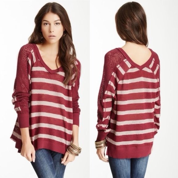 Free People Sweaters - We the Free People Striped Fluffy Lou Sweater